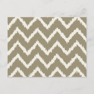 Carte Postale Ikat Chevrons - Taupe tan et beige