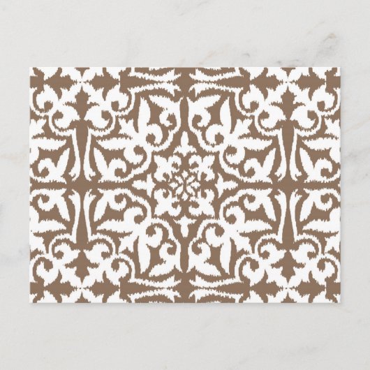 Carte Postale Ikat damask pattern - Taupe Tan et Blanc (Devant)