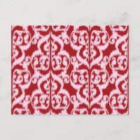 Ikat Moorish Damask - rouge foncé et rose