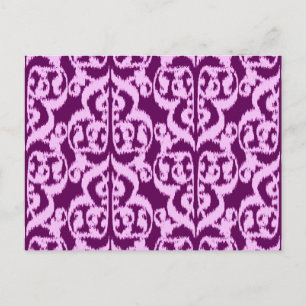 Carte Postale Ikat Moorish Damask - violet et orchidée