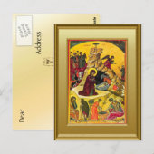 Carte Postale Ikon de la Vierge Marie et l'enfant Jésus (Devant / Derrière)