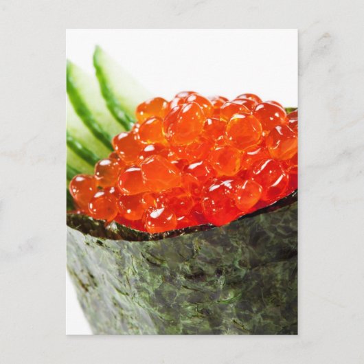 Carte Postale Ikura (Saumon Roe) Gunkan Maki Sushi (Devant)