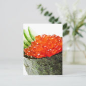 Carte Postale Ikura (Saumon Roe) Gunkan Maki Sushi (Debout devant)