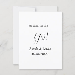 Carte Postale Il a demandé elle a dit oui engagement simple mini