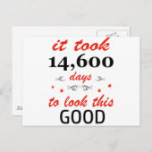 Carte Postale Il a fallu 40 ans pour avoir l'air si bon (Devant / Derrière)