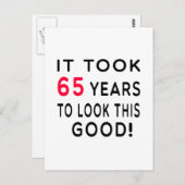 Carte Postale Il A Fallu 65 Ans Conception Anniversaire (Devant / Derrière)