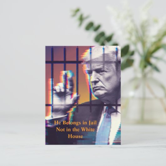 Carte Postale Il Appartient En Prison Glitch Art Derrière Les Ba (Debout devant)