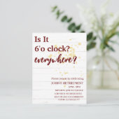 Carte Postale Il est 6'o horloge partout drôle de retraite perso (Debout devant)