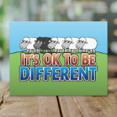Carte Postale Il est bon d'être différent SHEEP NOIR