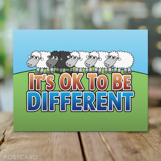 Carte Postale Il est bon d'être différent SHEEP NOIR