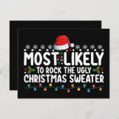 Carte Postale Il Est Probable Que Le Vilain Chandail De Noël Soi (Devant / Derrière)