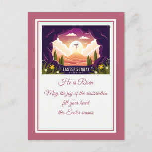 Carte Postale "Il Est Ressuscité" Joyeuses Pâques - Religieux Pe
