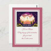 Carte Postale Il Est Ressuscité" Joyeux Pâques - Personnalisable (Devant / Derrière)