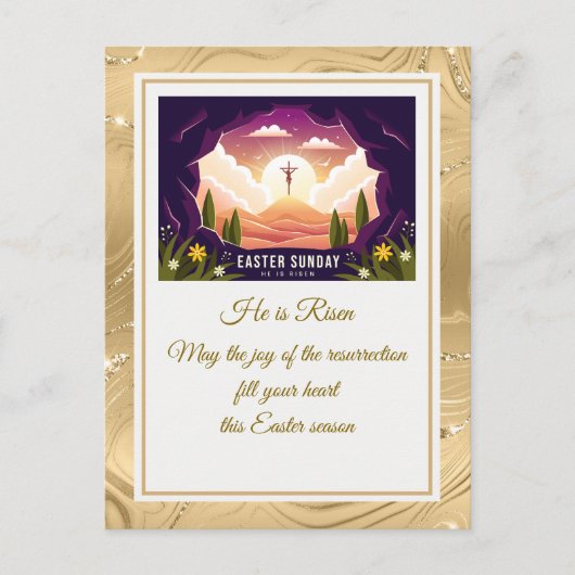 Carte Postale Il Est Ressuscité" Joyeux Pâques - Personnalisable (Devant)