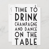 Carte Postale Il Est Temps De Boire Champagne Et Danse Sur La Ta (Devant / Derrière)