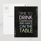Carte Postale Il est temps de boire du champagne et de danser -  (Devant / Derrière)