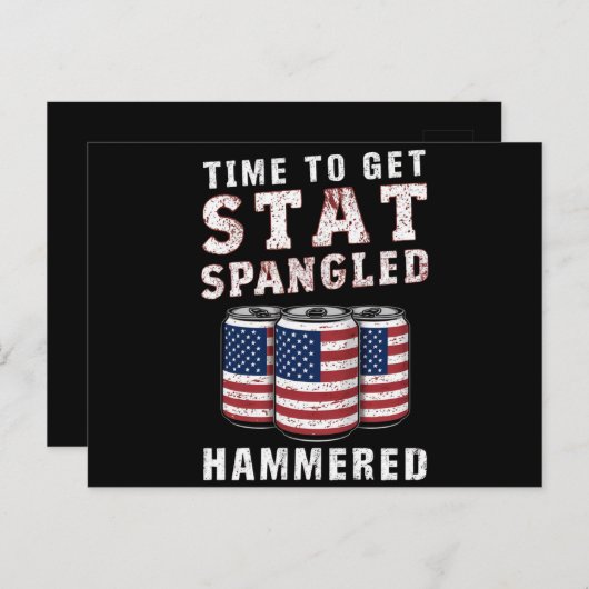 Carte Postale Il Est Temps D'Obtenir Star Spangled Hammered Beer (Devant / Derrière)