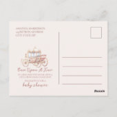 Carte Postale Il était une fois un Baby shower princesse rose (Dos)