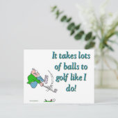 Carte Postale Il faut beaucoup de balles au golf comme moi (Debout devant)
