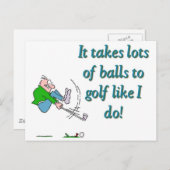 Carte Postale Il faut beaucoup de balles au golf comme moi (Devant / Derrière)