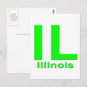 Carte Postale IL Illinois vert plaine (Devant / Derrière)