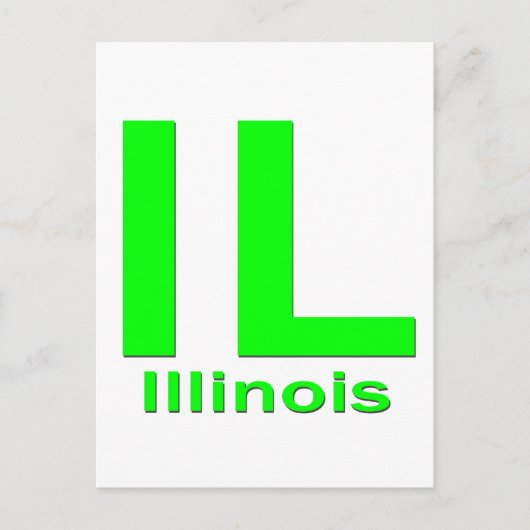 Carte Postale IL Illinois vert plaine (Devant)