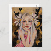 Carte Postale Il M'Aime, Il M'Aime Pas De Peinture Originale, (Devant / Derrière)