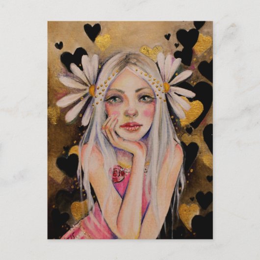 Carte Postale Il M'Aime, Il M'Aime Pas De Peinture Originale, (Devant)