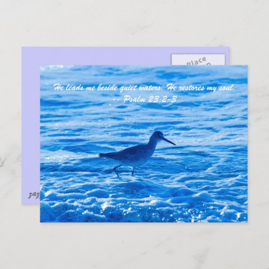 Carte Postale Il me conduit à côté d'eaux calmes, Il restaure mo (Devant / Derrière)
