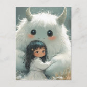 Carte Postale Il Me Garde En Sécurité Petite Fille Son Ami Monst (Devant)