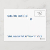 Carte Postale Il me manque des biscuits maison ! (Dos)