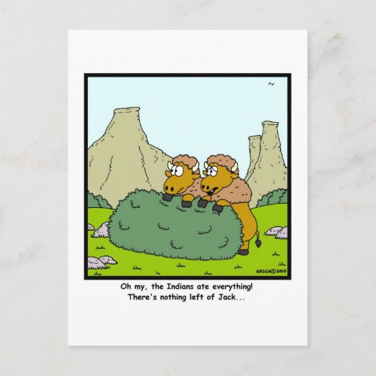 Carte Postale Il ne reste plus rien : Caricature de bison ou de  (Devant)