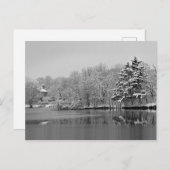 Carte Postale Il neige sur le lac, Monochrome Panoramique (Devant / Derrière)