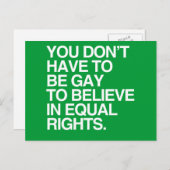CARTE POSTALE IL N'EST PAS NÉCESSAIRE D'ÊTRE GAY POUR CROIRE À D (Devant / Derrière)