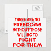 Carte Postale Il N'Y A Aucune Liberté Sans Ceux Qui Le Veulent (Devant / Derrière)
