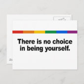Carte Postale Il n'y a pas de choix pour être soi-même (Devant / Derrière)