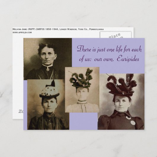 Carte Postale Il n'y a qu'une vie pour chacun d'entre nous : (Devant / Derrière)