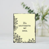 Carte Postale Il restorera mon âme Bible Verse Écriture (Debout devant)