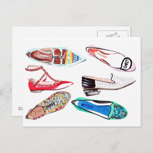 Carte Postale Il s'agit des chaussures ! (Devant / Derrière)