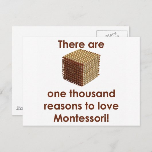 Carte Postale Il y a 1000 raisons d'aimer Montessori (Devant / Derrière)