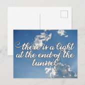 Carte Postale Il y a de la lumière au bout du tunnel, Espoir (Devant / Derrière)