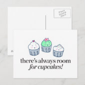 Carte Postale Il y a toujours de la place pour les gâteaux (Devant / Derrière)