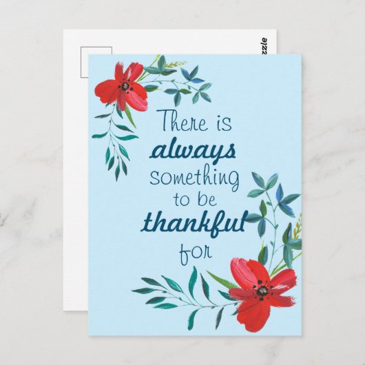 Carte Postale Il y a toujours quelque chose à remercier pour / F (Devant / Derrière)