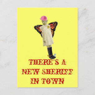 Carte Postale Il y a un nouveau shérif en ville