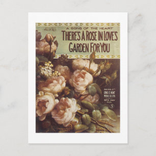 Carte Postale Il y a une couverture Rose Vintage
