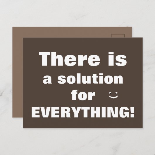 Carte Postale Il y a une solution pour TOUT (Devant / Derrière)
