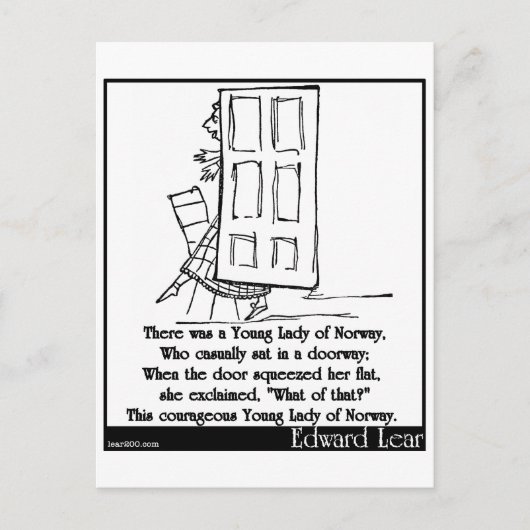 Carte Postale Il y avait une Jeune Dame de Norvège (Devant)