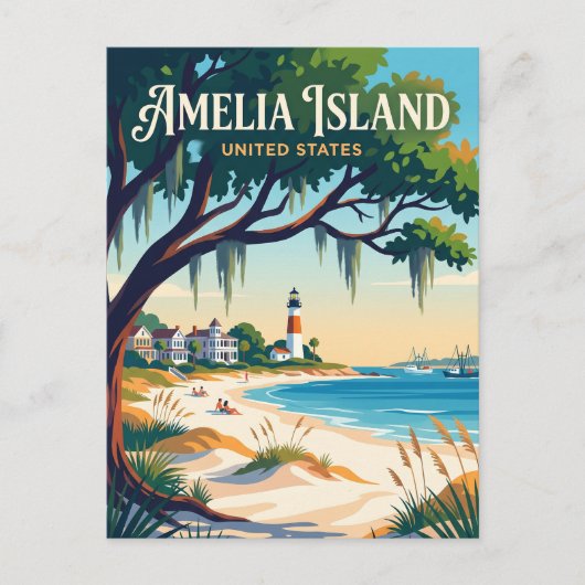 Carte Postale Île Amelia Floride (Devant)