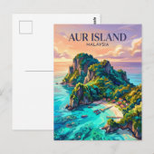 Carte Postale Île Aur Malaisie (Devant / Derrière)