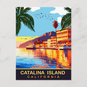 Carte Postale Île Catalina, Californie, reflets dans l'eau, voya